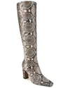 Franco Sarto Bowman Snakeskin Embossed Knee High Boot In Gray