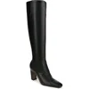 Franco Sarto Bowman Snakeskin Embossed Knee High Boot In Black Smooth