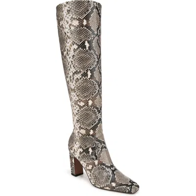 Franco Sarto Bowman Snakeskin Embossed Knee High Boot In Roccia Snake Faux Leather