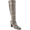 Franco Sarto Bowman Snakeskin Embossed Knee High Boot In Grey Snake Print