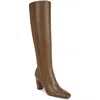 Franco Sarto Bowman Womens Faux Leather Snake Print Knee-high Boots In Grey