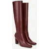 Franco Sarto Bowman Womens Faux Leather Snake Print Knee-high Boots In Berry Red Faux Leather
