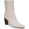 Franco Sarto Briar Womens Leather Square Toe Mid-calf Boots In Chalk White Leather