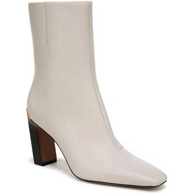 Franco Sarto Briar Womens Leather Square Toe Mid-calf Boots In Chalk White Leather