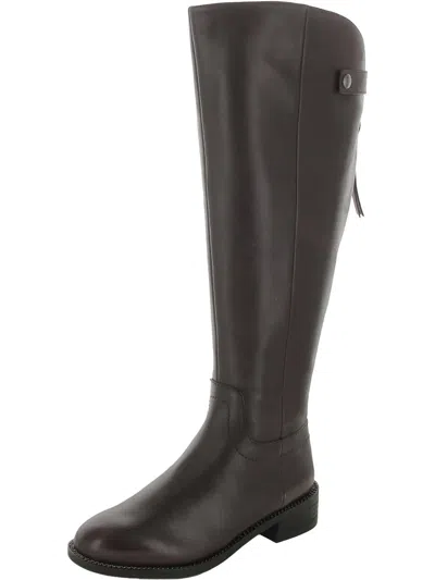 Franco Sarto Brindley Womens Wide Calf Leather Riding Boots In Black