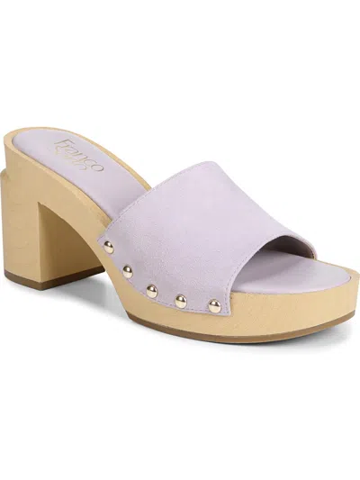 Franco Sarto Capri Clog 3 Womens Studded Clogs Shoes In Purple