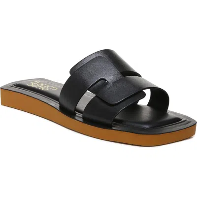 Franco Sarto Capri Womens Leather Slip On Slide Sandals In Black