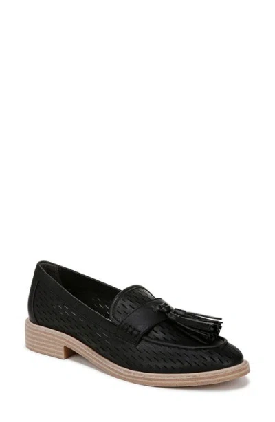 Franco Sarto Carolyn Low Tassel Loafer In Black Faux Leather