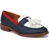 Franco Sarto Carolyn Low Tassel Loafer In Navy,white,red