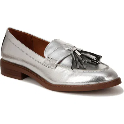 Franco Sarto Carolyn-low Loafers In Pewter Faux Leather