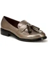 Franco Sarto Women's Carolyn Low Profile Tassel Loafers In Pewter Faux Leather