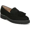 Franco Sarto Carolynn Womens Cushioned Footbed Slip On Loafers In Black Suede