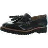 Franco Sarto Carolynn Womens Cushioned Footbed Slip On Loafers In Black Faux Patent