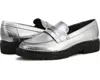 Franco Sarto Cassandra H2823sj023 Loafers Womens 10 Silver Leather Shoes Khd2680