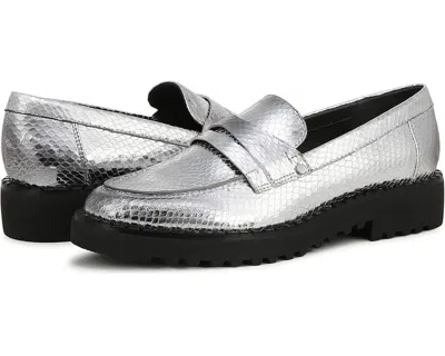 Franco Sarto Cassandra H2823sj023 Loafers Womens 10 Silver Leather Shoes Khd2680