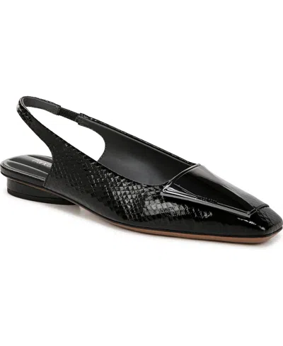 Franco Sarto Cassidy Slingbacks In Black Snake Print Faux Leather