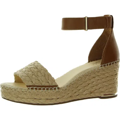 Franco Sarto Clemens 5 Womens Ankle Strap Espadrille Wedge Sandals In White