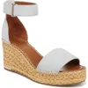 Franco Sarto Clemens Ankle Strap Platform Wedge Sandal In Blue Suede