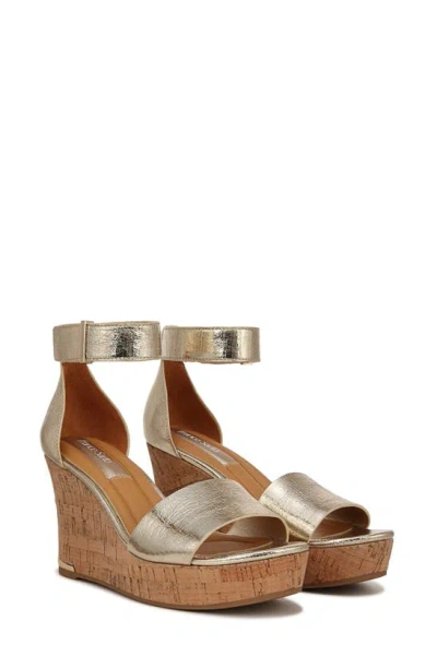 Franco Sarto Clemens Ankle Strap Platform Wedge Sandal In Gold