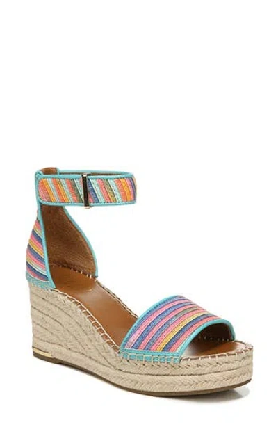Franco Sarto Clemens Ankle Strap Platform Wedge Sandal In Multi