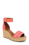Franco Sarto Clemens Espadrille Wedge Sandals In Orange