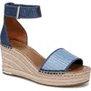 Franco Sarto Clemens Ankle Strap Wedge Sandal In Blue
