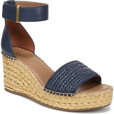 Franco Sarto Clemens Ankle Strap Wedge Sandal In Blue