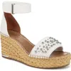 Franco Sarto Clemens Ankle Strap Wedge Sandal In Bone White