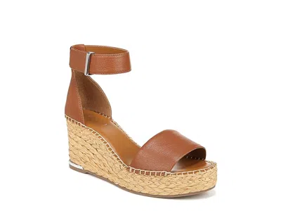 Franco Sarto Clemens Raffia Espadrille Wedge Heel Sandals In Brown