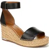 Franco Sarto Callia Womens Open Toe Ankle Strap Wedge Sandals In Black