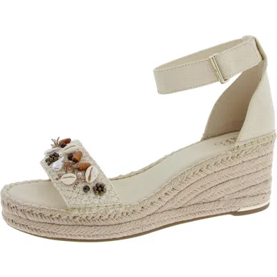 Franco Sarto Clemens Womens Solid Leather Platform Sandals In Beige
