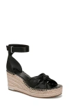 Franco Sarto Clementine Ankle Strap Platform Wedge Sandal In Black