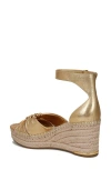 Franco Sarto Clementine Ankle Strap Platform Wedge Sandal In Gold