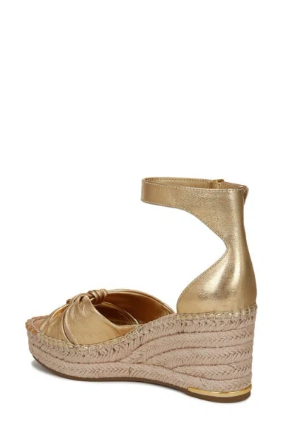 Franco Sarto Clementine Ankle Strap Platform Wedge Sandal In Gold