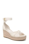 Franco Sarto Clementine Ankle Strap Platform Wedge Sandal In White