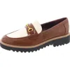 Franco Sarto Colette Womens Embellished Faux Leather Loafers In Brown
