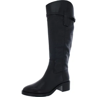Franco Sarto Colttall Womens Leather Wide Calf Over-the-knee Boots In Black
