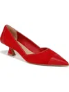 Franco Sarto Darcy Womens Leather Pointed Toe Kitten Heels In Red