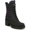 Franco Sarto Dizzy 2 Womens Faux Fur Lined Round Toe Combat & Lace-up Boots In Multi