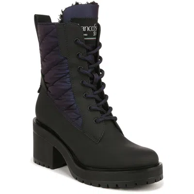 Franco Sarto Dizzy 2 Womens Faux Fur Lined Round Toe Combat & Lace-up Boots In Multi