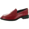 Franco Sarto Eden Flat Women's Red Patent Studded Moc Toe Loafers Gal1889 In Red