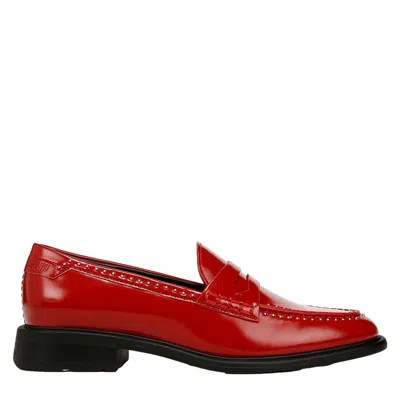 Franco Sarto Eden Patent Studded Loafers Crimson Red J0852s1600 Women's