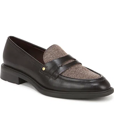 Franco Sarto Edith 2 Loafers In Brown Fabric,faux Leather