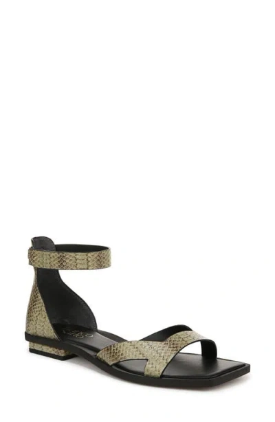 Franco Sarto Elisa Ankle Strap Sandal In Green Snake Print