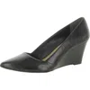 Franco Sarto Frankie Womens Leather Slip On Wedge Heels In Black