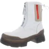 Franco Sarto Galaxy Womens Leather Pintuck Booties In White