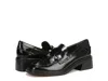 Franco Sarto Gene I9413l1001 Women's Black Leather Cutout Loafers Zogg581 In Black