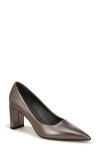 Franco Sarto Giovanna Pointed Toe Pump In Pewter Metallic Faux Leather