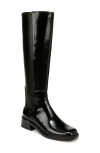 Franco Sarto Giselle Knee High Boot In Black Patent Leather,faux Leather
