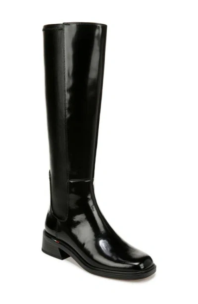 Franco Sarto Giselle Knee High Boot In Black Patent Leather,faux Leather